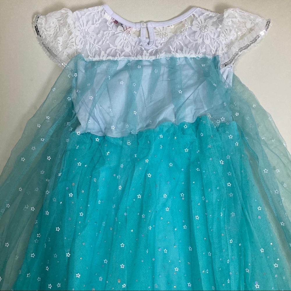 Frozen Elsa Sparkly Cute Dress with Cape - Picture 12 of 12